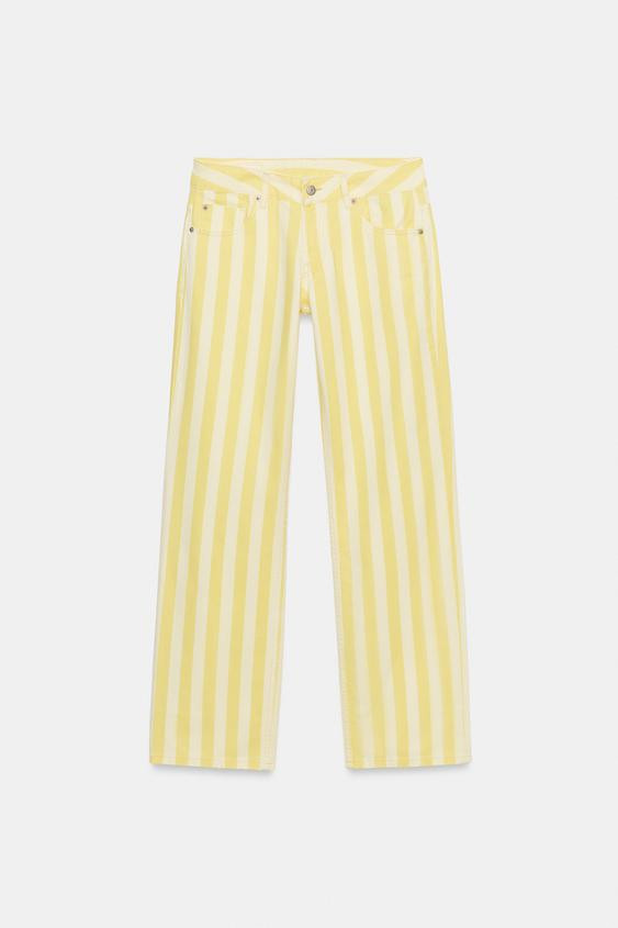 Zara - Trf Jeans Mit Geradem Bein Und Streifenmuster - Gestreift - Eu 36 (Us 27) - Damen | Zara DE