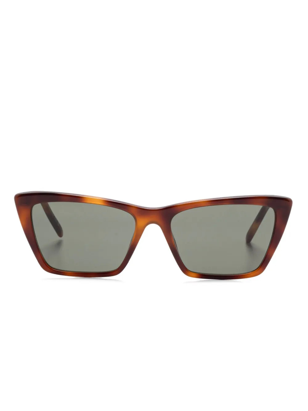 Saint Laurent Eyewear Mica Thin Sunglasses | Brown | FARFETCH | Farfetch Global
