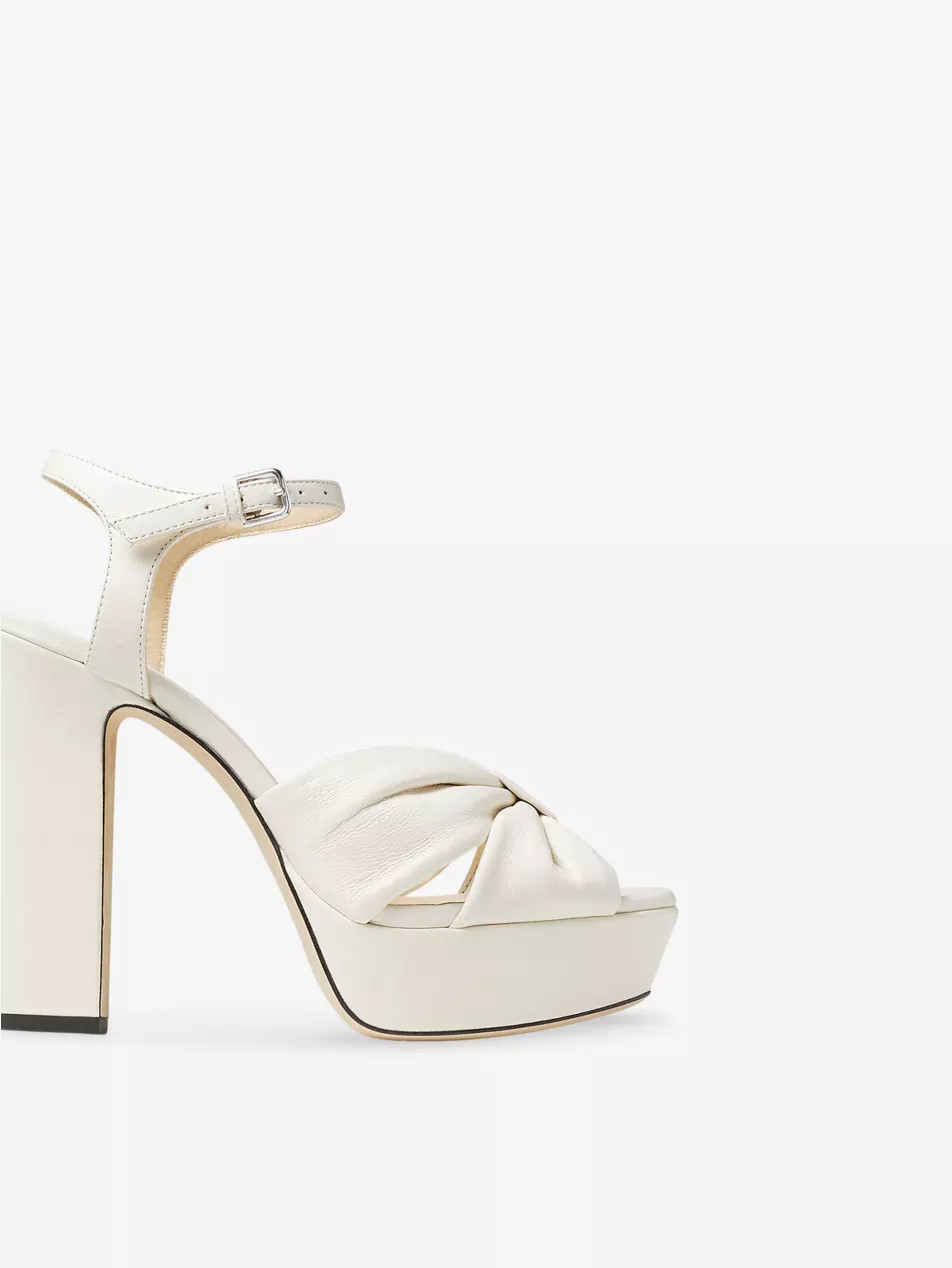 Heloise 120 knotted-strap leather platform heels | Selfridges