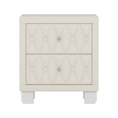 Elegant Velvet Nightstand With 2 Drawers And Crystal Handle, Storage Bedside Table With Button-Tufted | Wayfair North America
