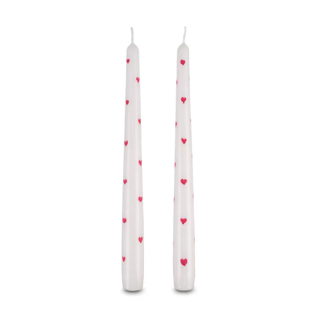Hand Painted Red Heart Taper Candles Set of 2-10 Tall 8 Hours Buring Time - Etsy | Etsy (US)