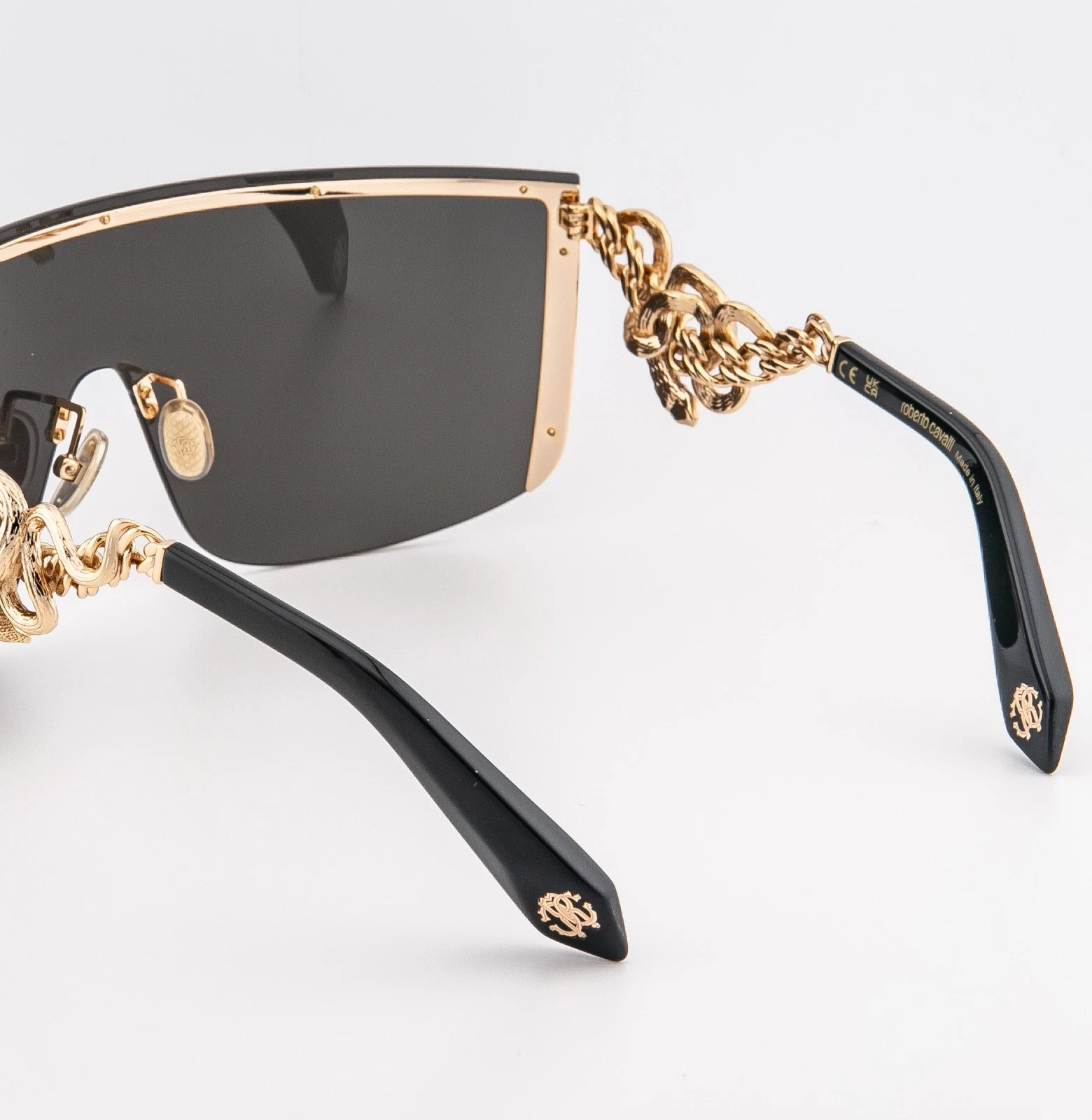 ROBERTO CAVALLI 015 SRC015M Gold Black Chain Visor Mask Metal Sunglasses RC015 | eBay | eBay US