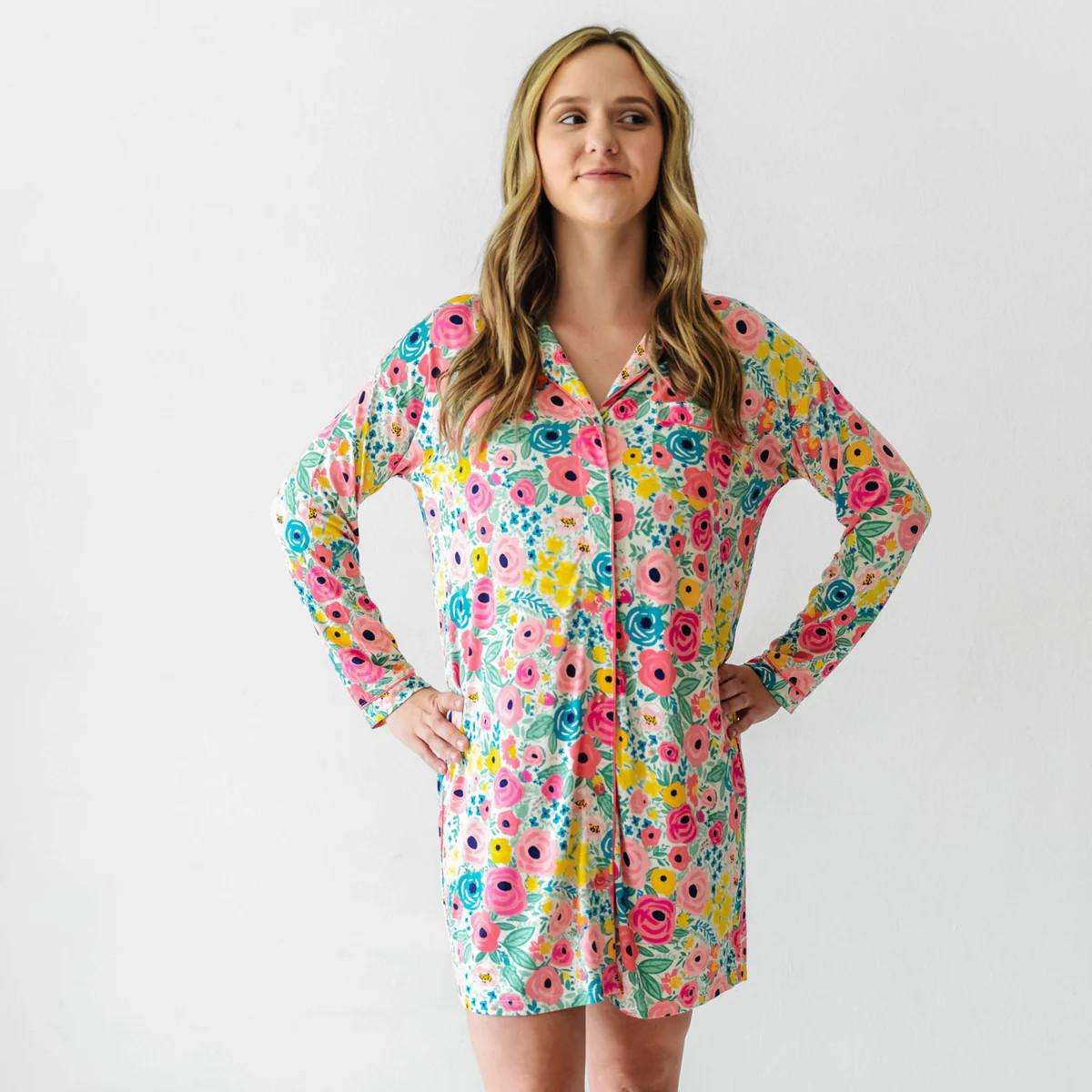 Secret Garden Women's Long Sleeve Sleep Shirt | Little Sleepies