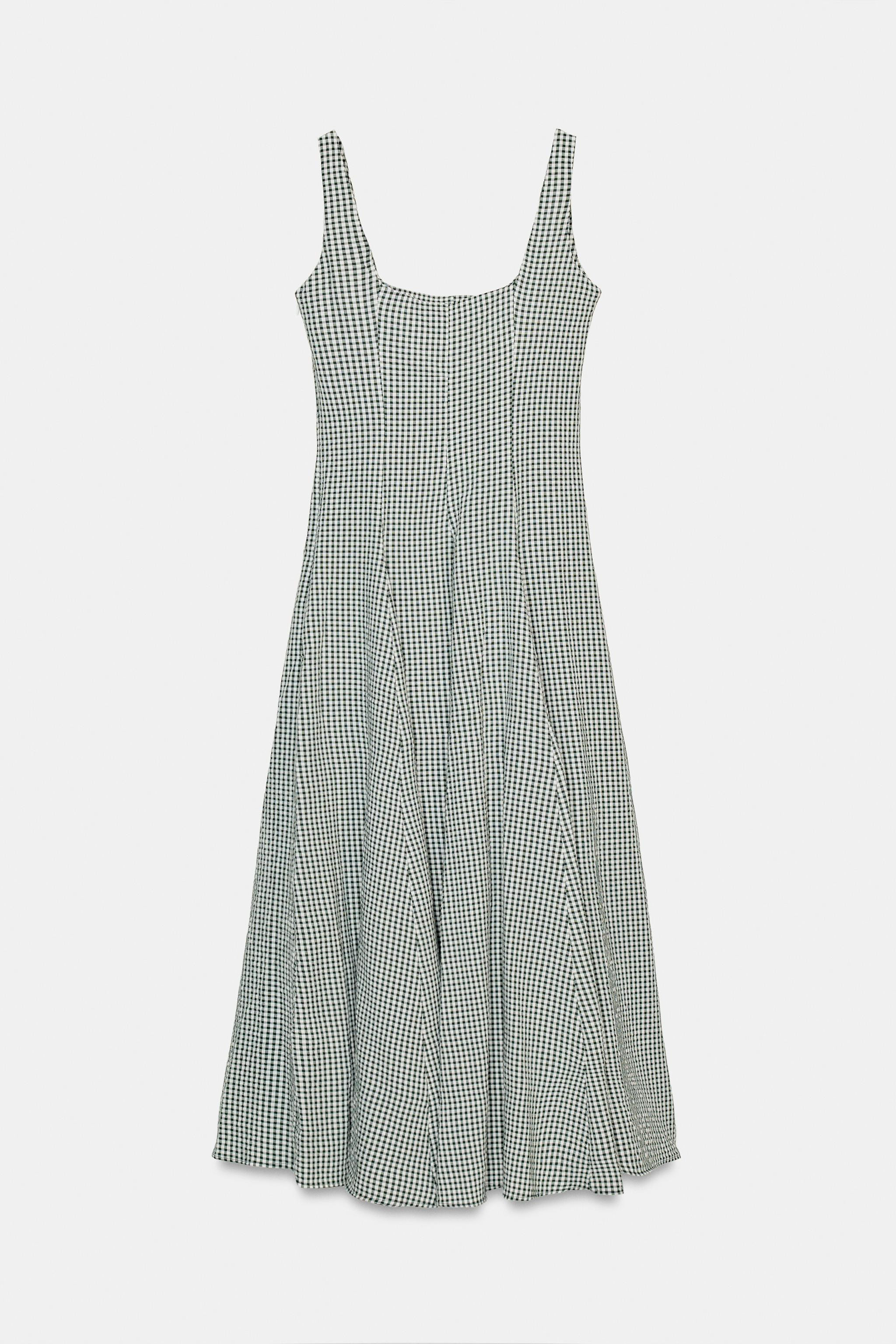 GINGHAM MIDI DRESS | Zara US