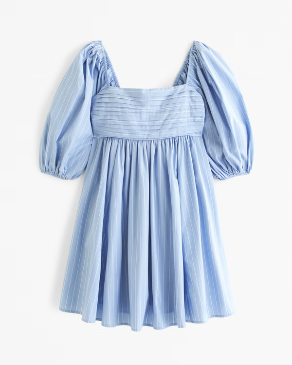 The A&F Emerson Poplin Puff Sleeve Mini Dress | Abercrombie & Fitch (US)