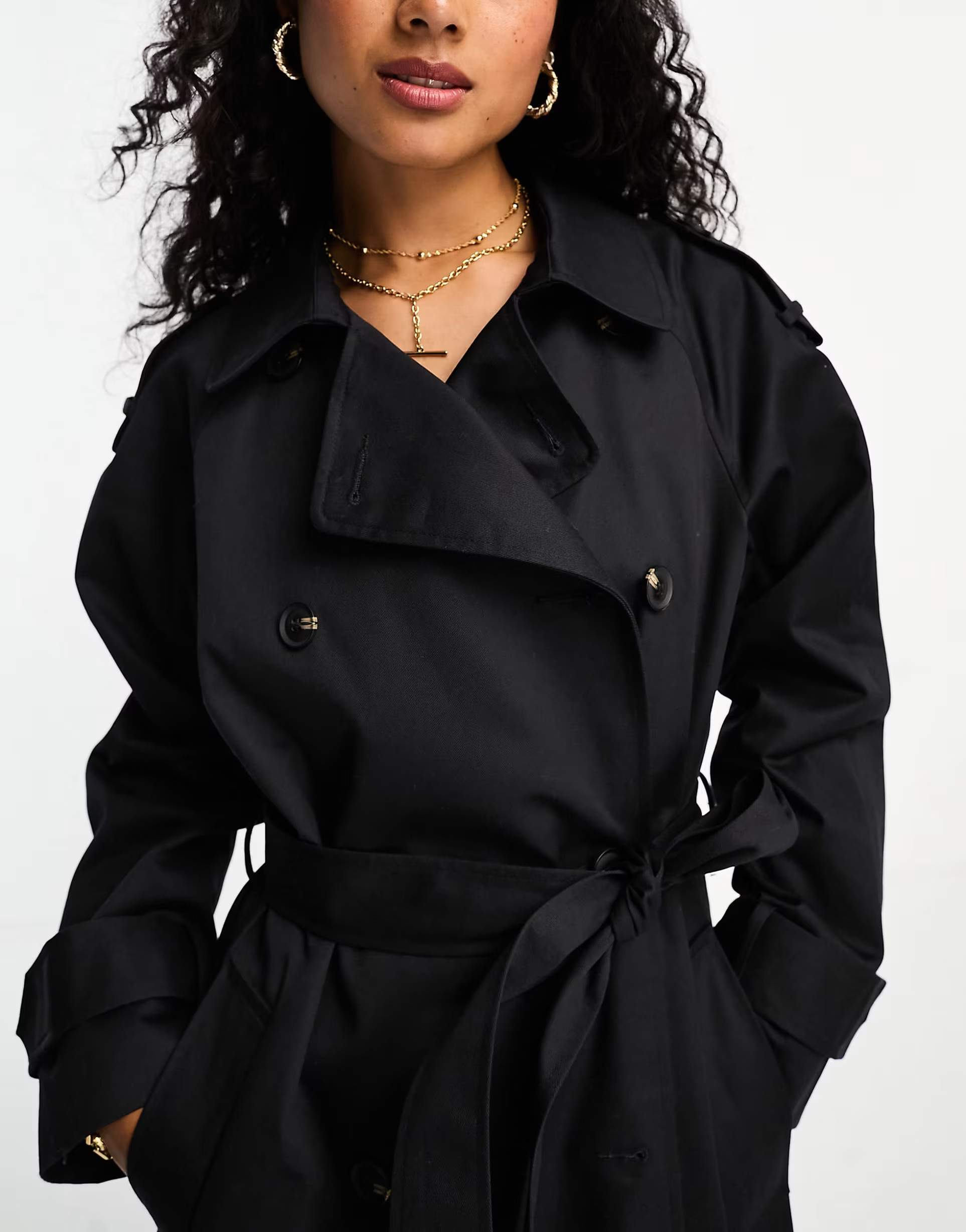 ASOS DESIGN longline trench in black | ASOS (Global)