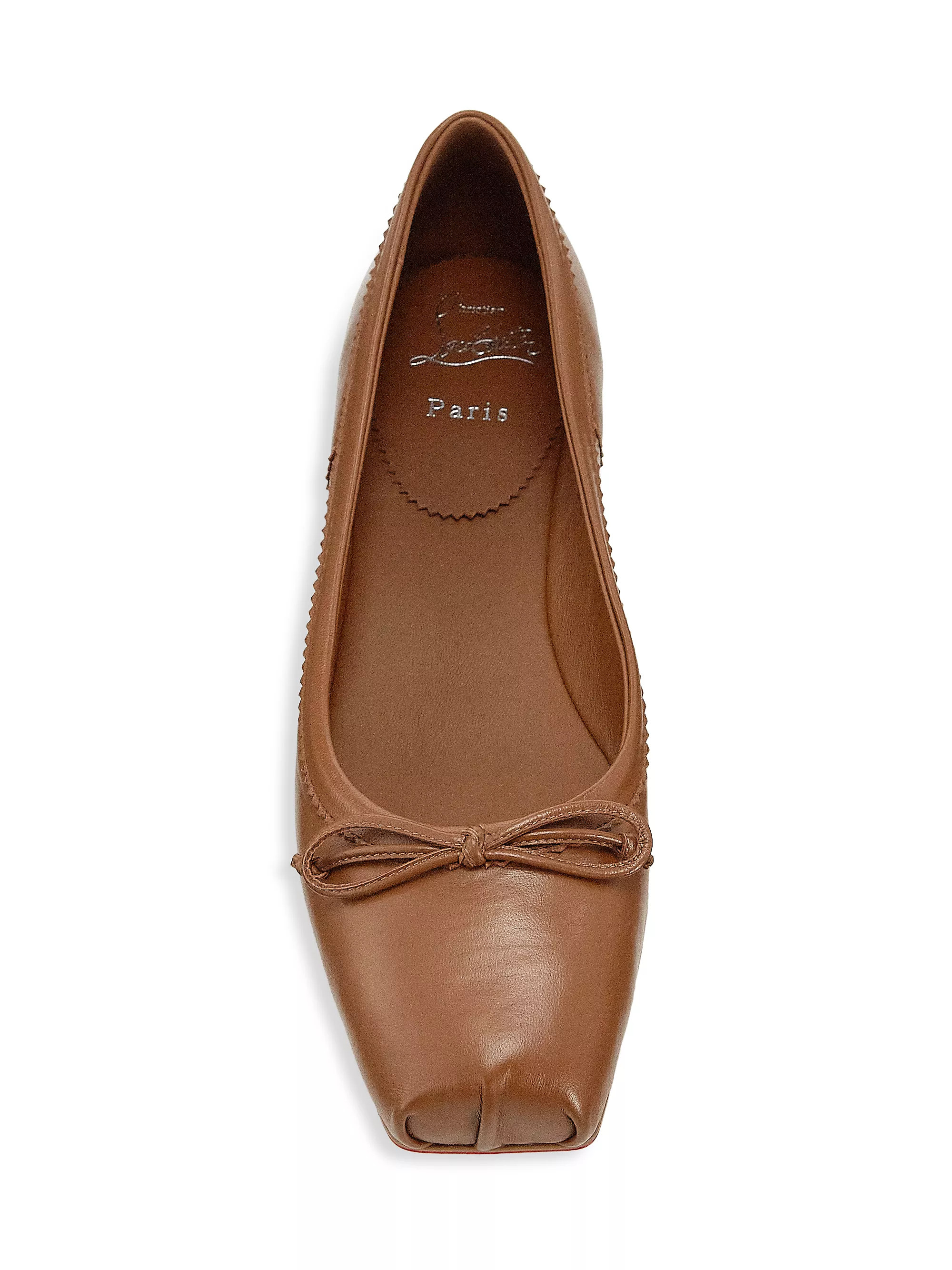Shop Christian Louboutin Mamadrague Leather Ballerina Flats | Saks Fifth Avenue | Saks Fifth Avenue