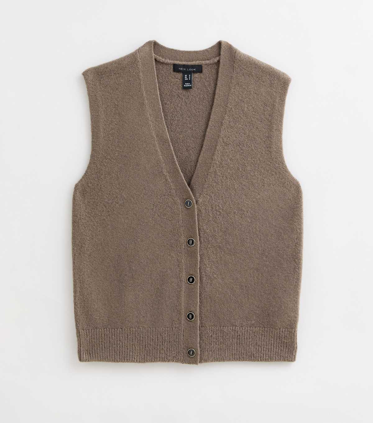 Brown Button Up Knit Waistcoat | New Look | New Look (UK)