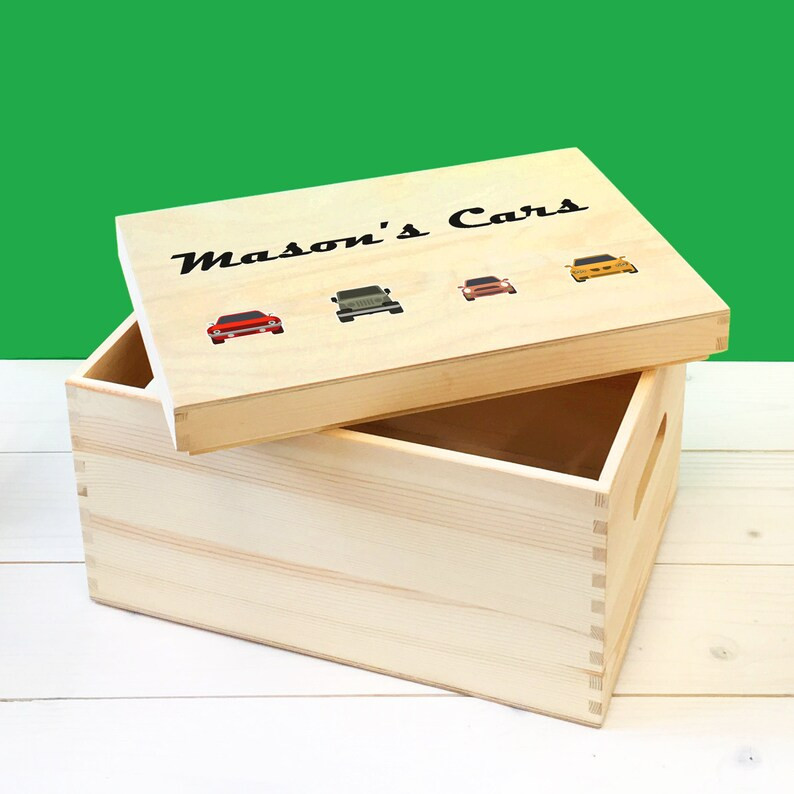 Personalised Racing Cars Wooden Toy Box For Kids, Childrens Bedroom Toy Storage Box, Birthday or ... | Etsy (US)