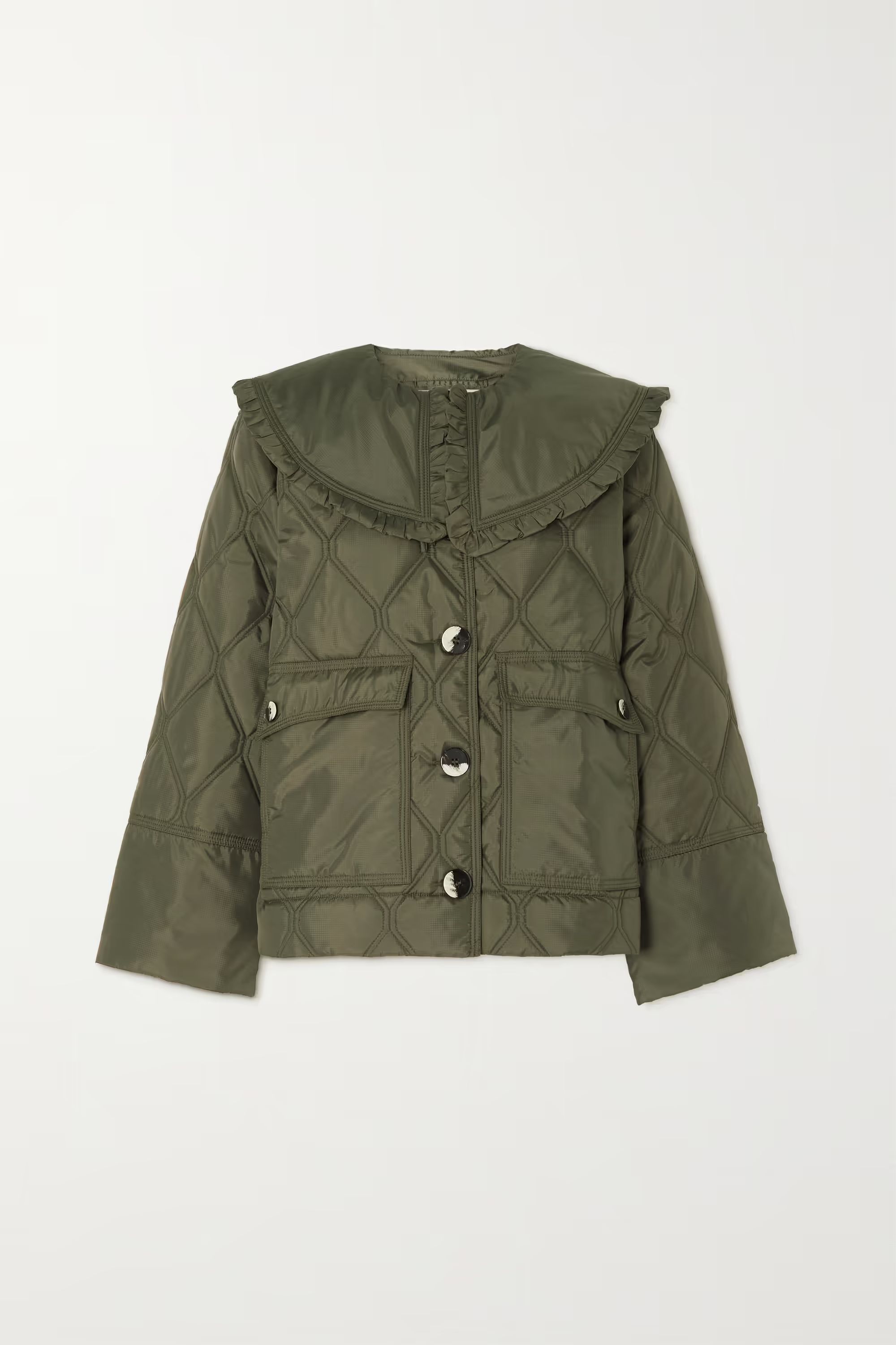 Ruffled quilted recycled shell jacket | NET-A-PORTER (US)