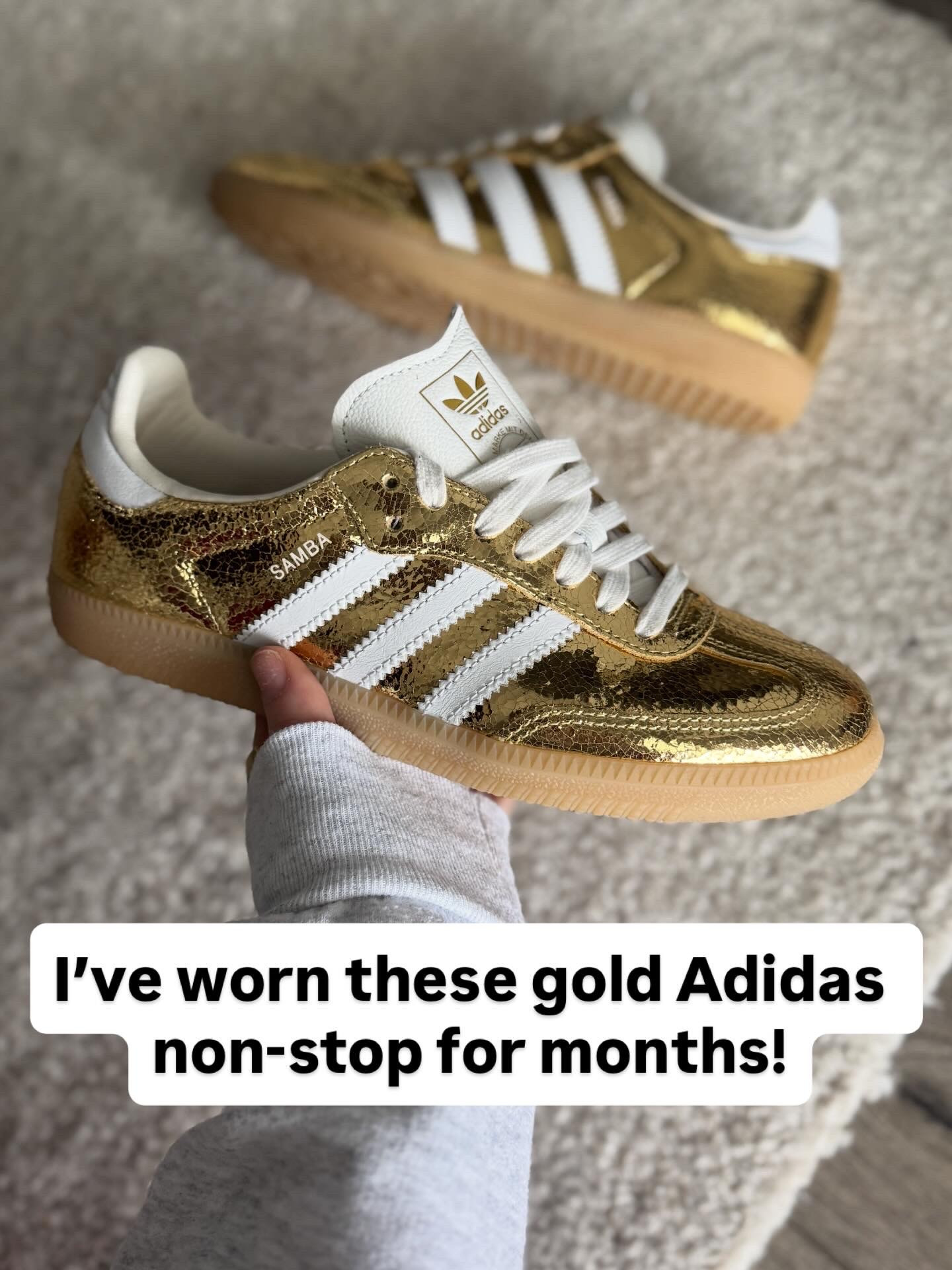 Love these gold sneakers!!