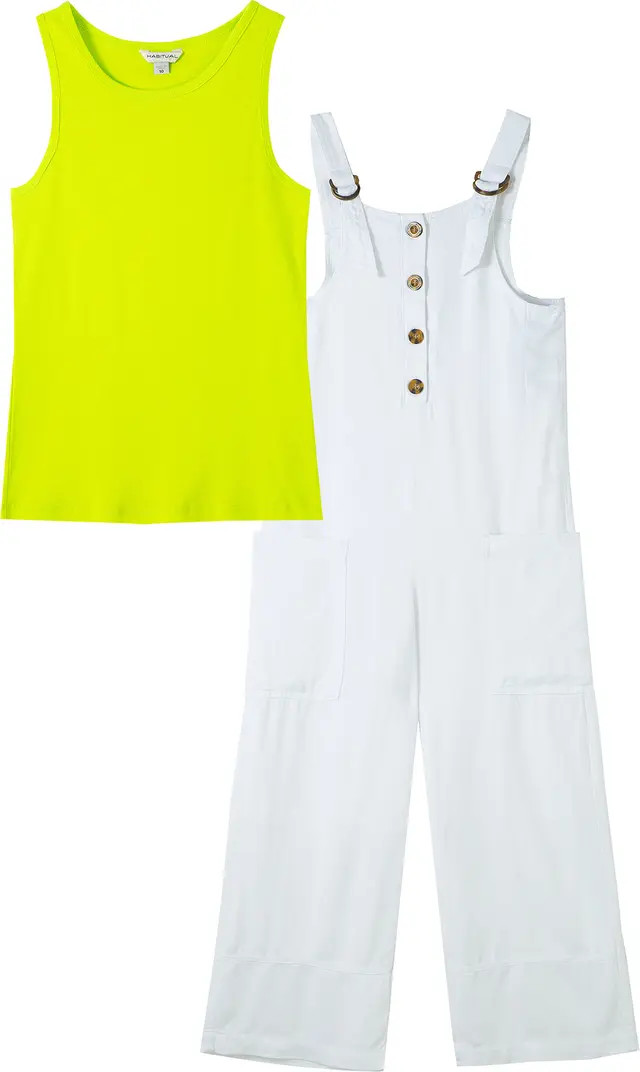 Habitual Girl Kids' Wide Leg Overall & Tank Set | Nordstrom | Nordstrom