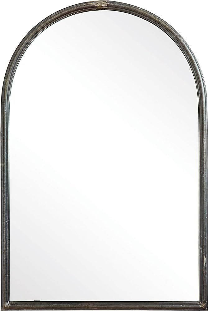 Creative Co-Op Arched Metal Framed Wall Mirror with Distressed Finish, Black | Amazon (US)