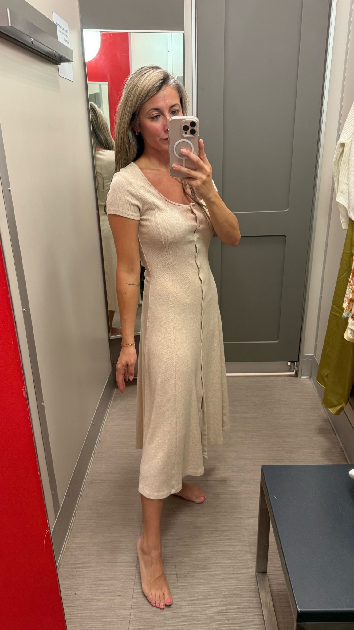Target Universal Thread dress for $28! Wearing a small! If you have a bigger chest area, you will need something underneath the top! In between the buttons can show a little!🤪 comes in 2 other colors! Great price for this! 

#LTKPetite #LTKOver40 #LTKFindsUnder50