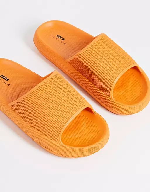 ASOS DESIGN chunky slider in orange with texture | ASOS (Global)