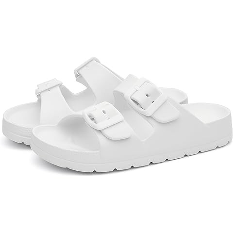 Amazon.com: Pisumg Kids Slides Sandals Double Buckle Adjustable Boys Girls : Clothing, Shoes & Je... | Amazon (US)