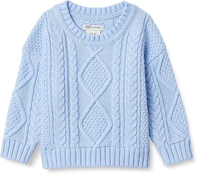 Amazon Essentials Unisex-Child Cable Crewneck Sweater | Amazon (US)