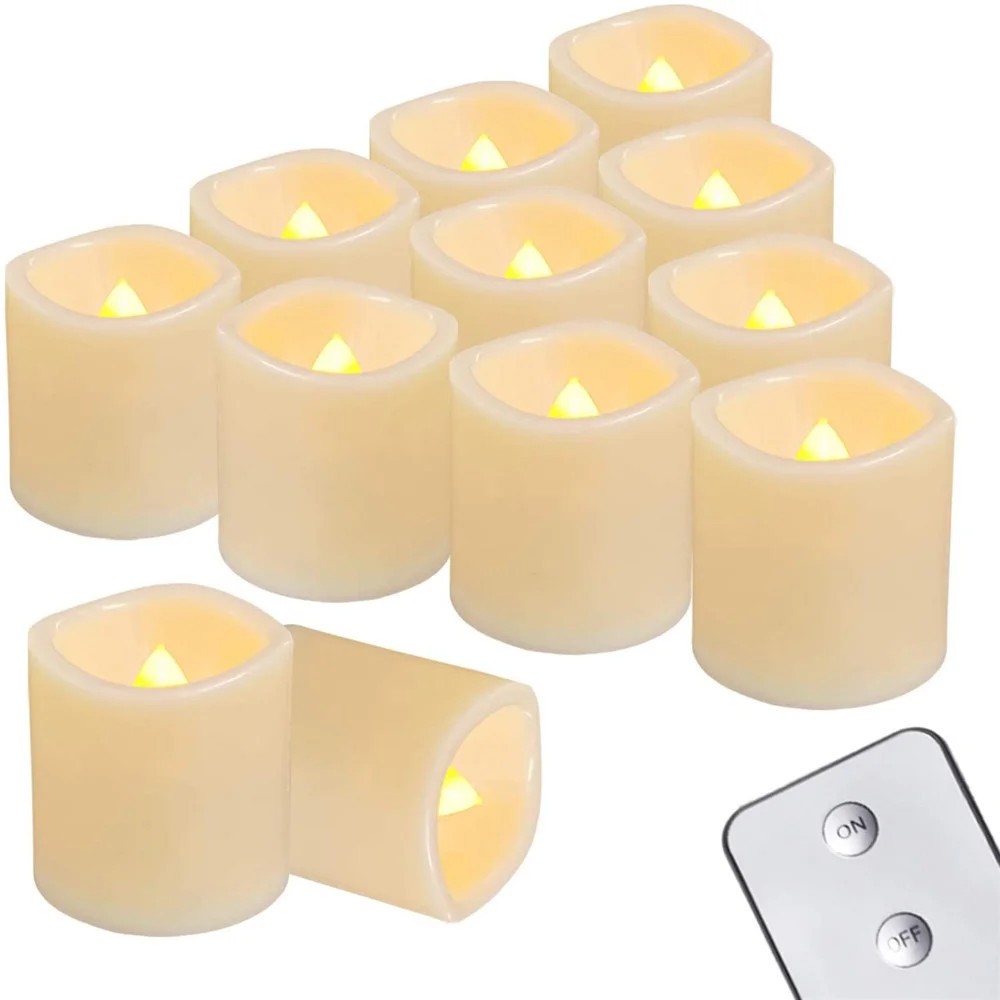 Homemory Flameless Votive Candles with Remote, 12Pack Flickering Battery Operated LED Tealight Ca... | Walmart (US)