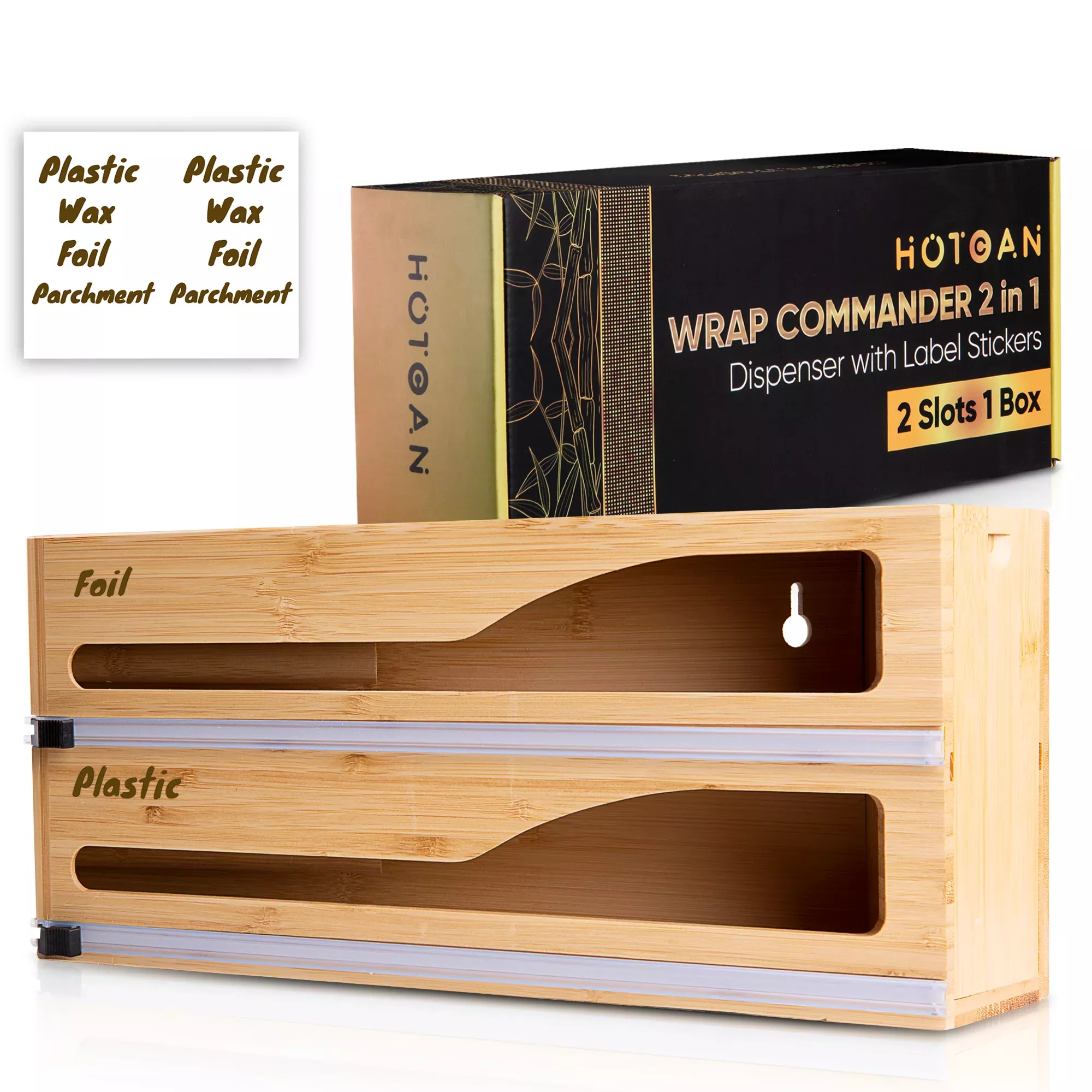 HOTCAN Bamboo Ziplock Bag Storage Organizer for Kitchen Drawer or