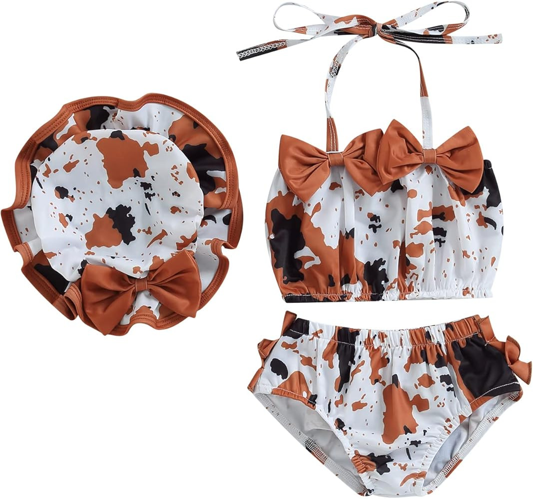 Toddler Girl Swimsuits Infant Baby Girl Bathing Suit Bikini Sets Swimwear 3 Piece Summer Beach Ou... | Amazon (US)