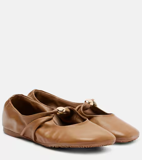 Pebble leather ballet flats | Mytheresa (US/CA)