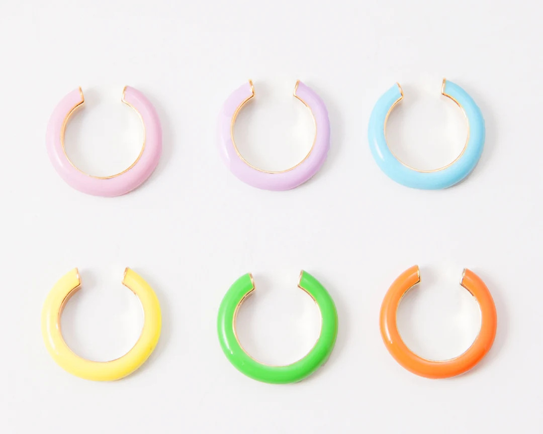 2PCS - Ear Cuff, Dainty Ear Cuff, Enamel Ear Cuff, Colorful Ear Cuff, Epoxy Ear Cuffs, Real 14K G... | Etsy (US)