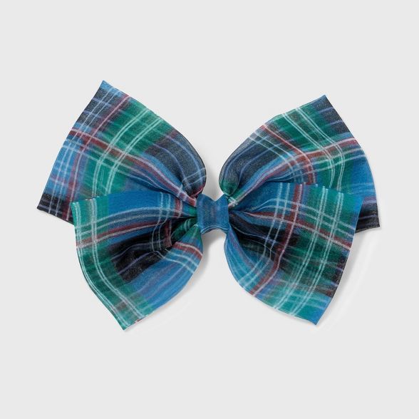 Plaid Organza Bow Barrette - Wild Fable™ Green | Target