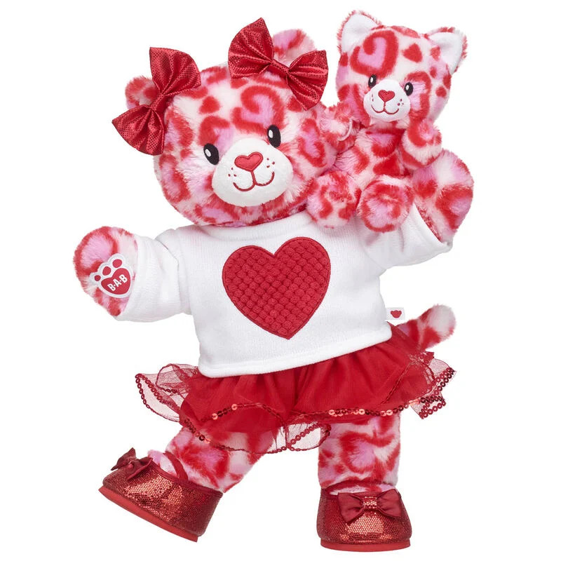 Wild Hearts Leopard Stuffed Animal With Mini Bean Valentine's Day Gift Set | Build-A-Bear Workshop