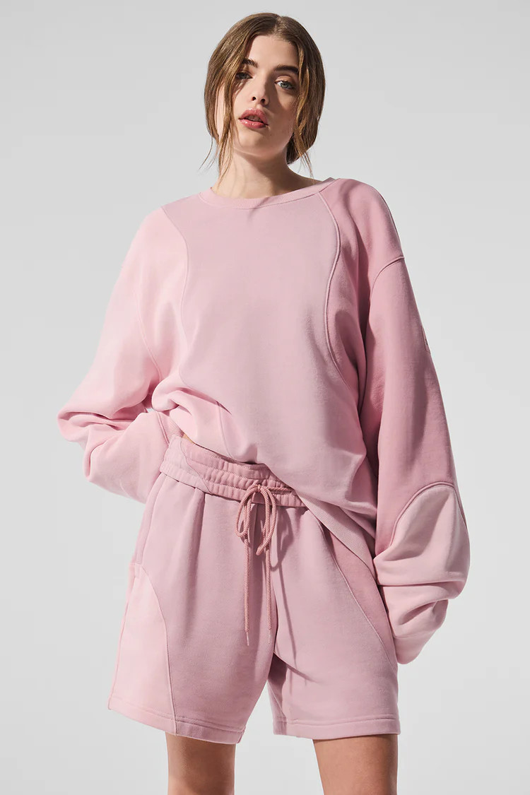 Make Waves Crew Neck Pullover - Sunset Pink Tonal | Alo Yoga (US)