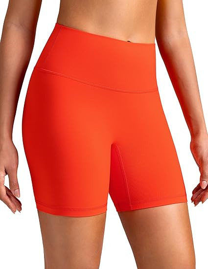 Colorfulkoala Dreamlux No Front Seam High Waist Biker Shorts for Women 6" Inseam Workout Yoga Shorts | Colorfulkoala