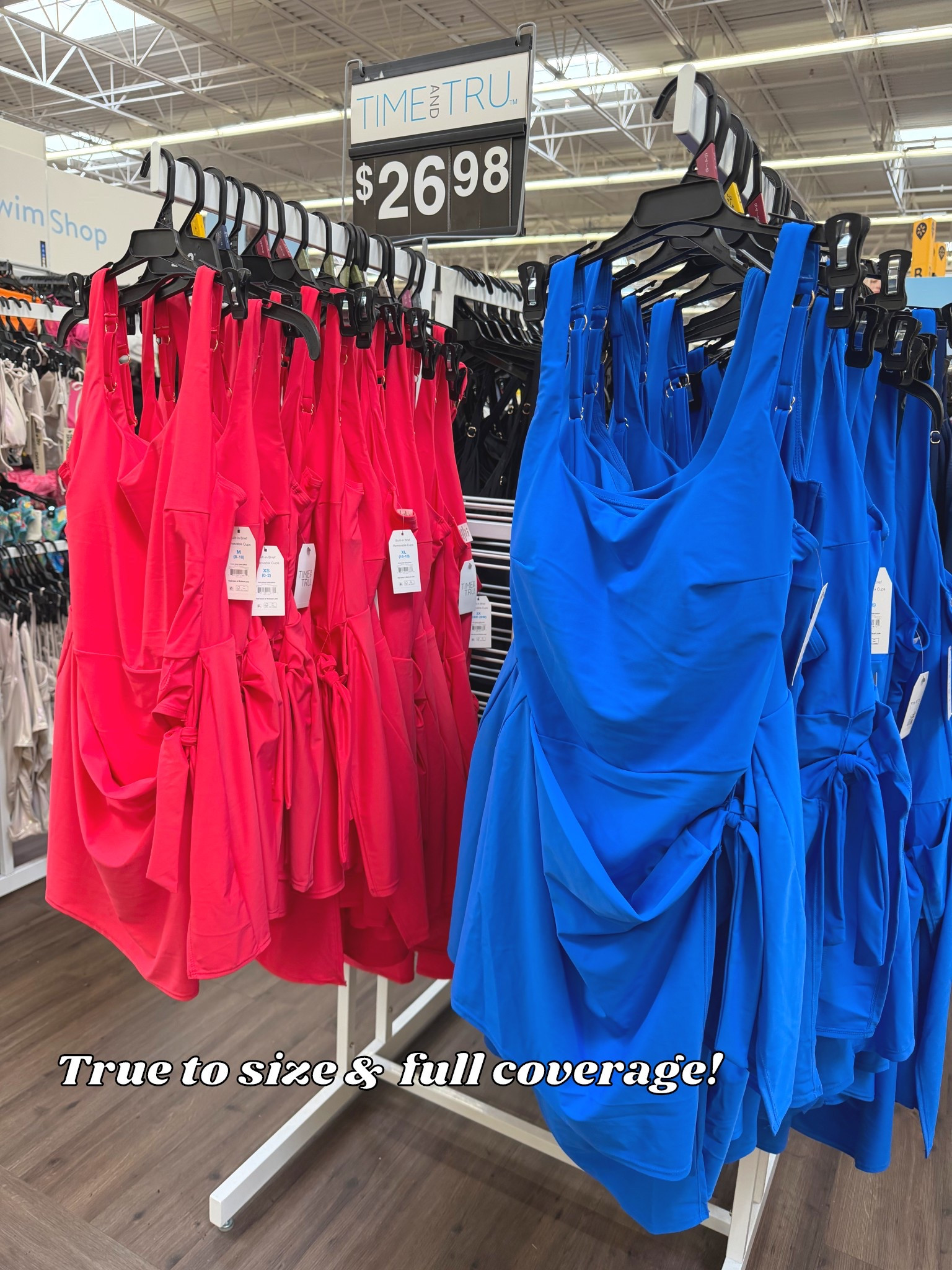 Walmart Time & Tru Scoop
neck Swim Dress side tie bottom skort one piece #walmartswim #timeandtru #walmartstyle 

#LTKmomlife #LTKTravel #LTKSwim