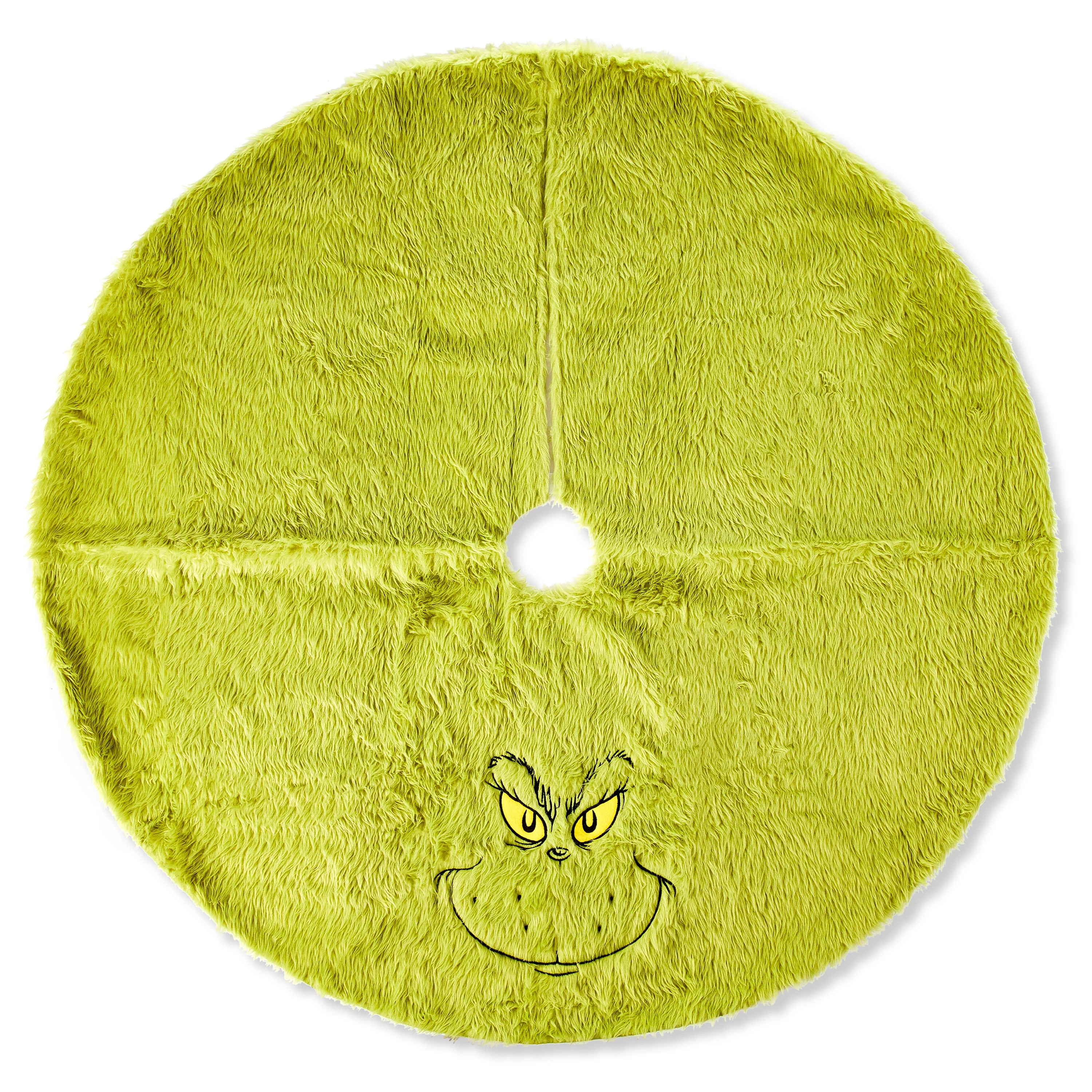 Dr Seuss' The Grinch Who Stole Christmas, Furry Tree Skirt , 48 inches Round, Embroderied | Walmart (US)
