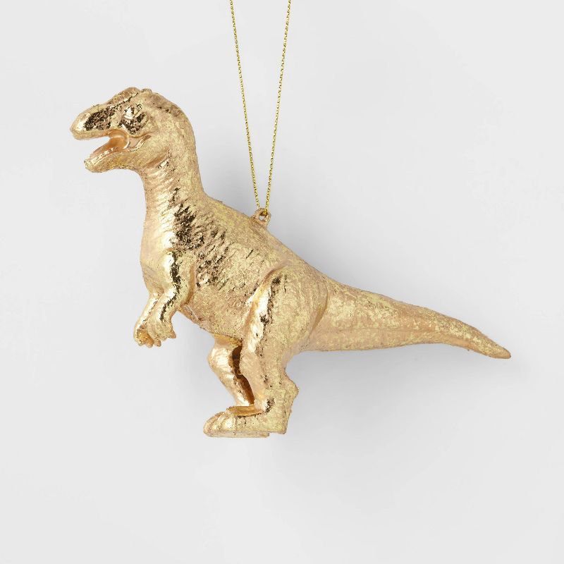 T-Rex Christmas Tree Ornament Gold Foil - Wondershop&#8482; | Target