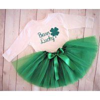 st Patrick's Day Born Lucky Outfit, Baby Girl Patricks Toddler Girls Tutu Outfit | Etsy (US)