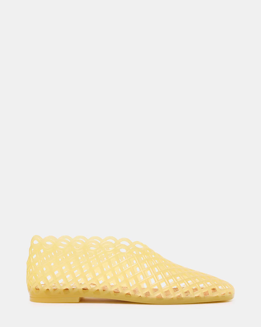 GROVE Butter Yellow Square-Toe Jelly Women's Mesh Ballet Flat | Steve Madden (US)