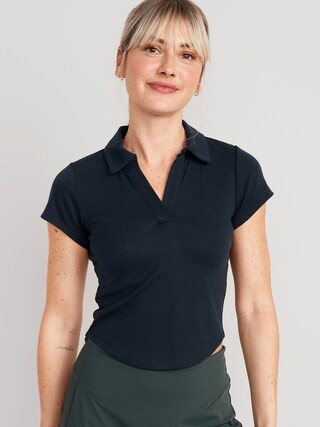 UltraLite Rib-Knit Cropped Polo Shirt for Women | Old Navy (CA)