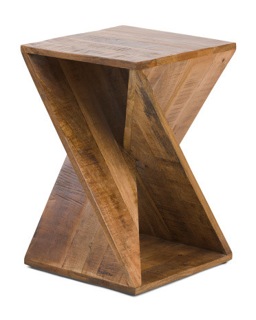 24in Solid Mango Wood Accent Table | TJ Maxx