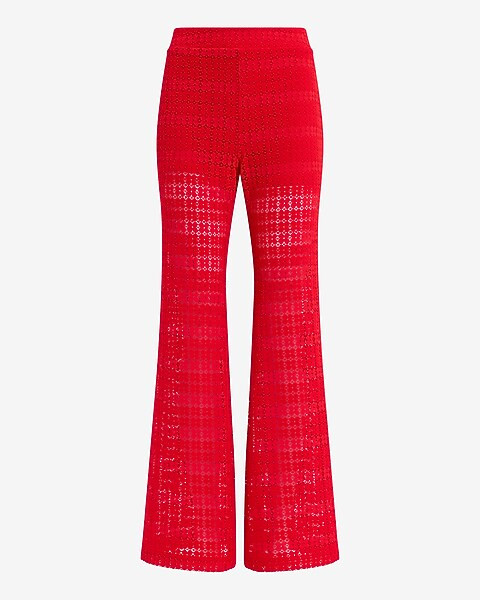 High Waisted Lace Flare Pant | Express