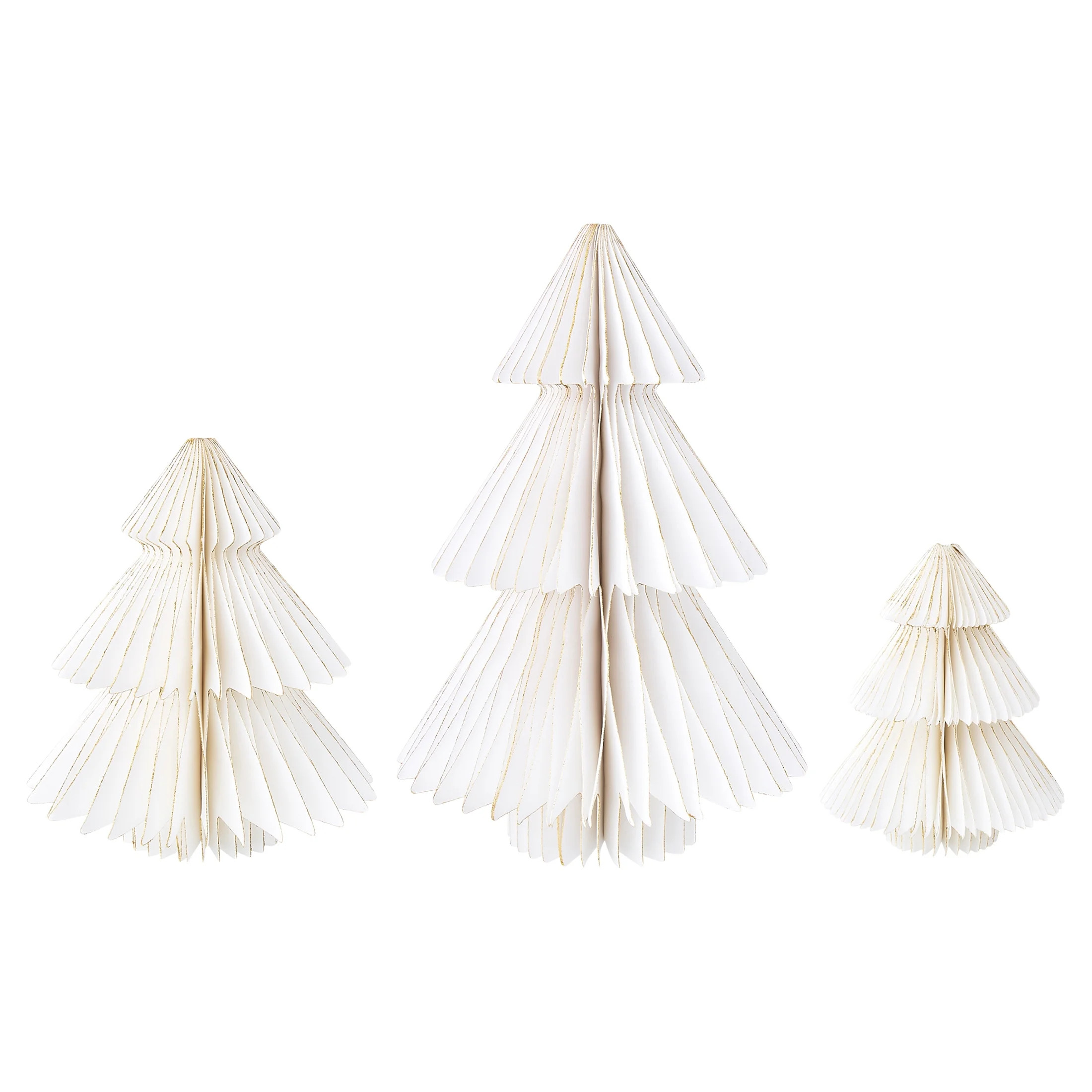 Paper Christmas Tree Tabletop Decorations, White, 3 Count, by Holiday Time | Walmart (US)