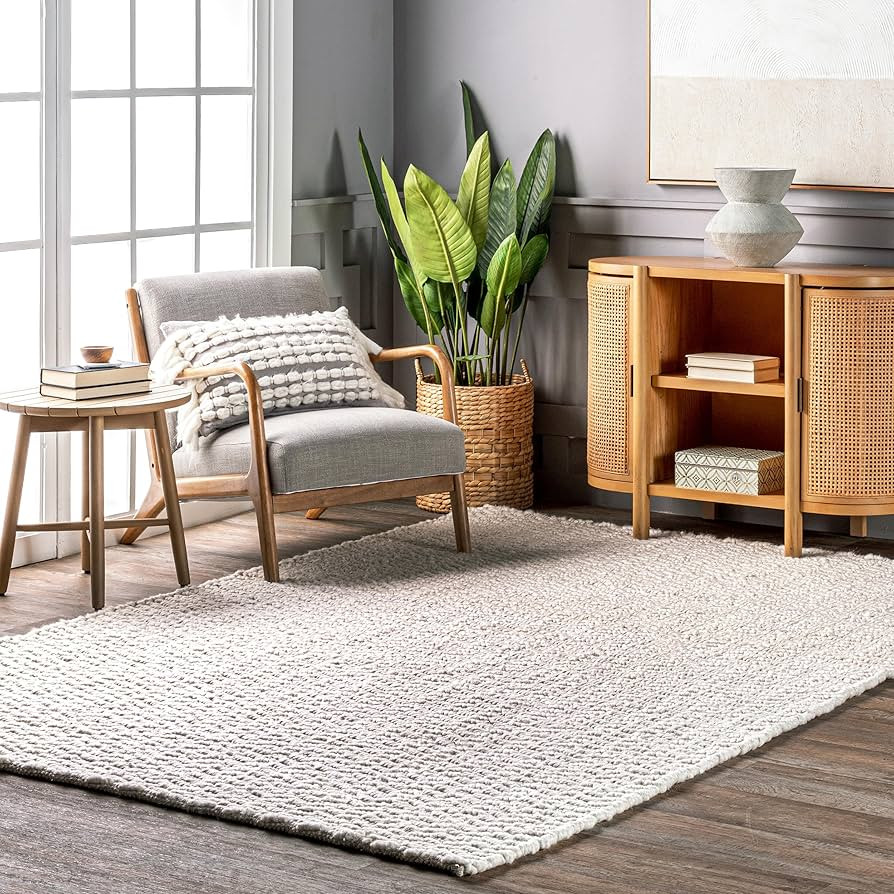 nuLOOM Glendora Hand Woven Chevron Area Rug, 6' x 9', Ivory | Amazon (CA)