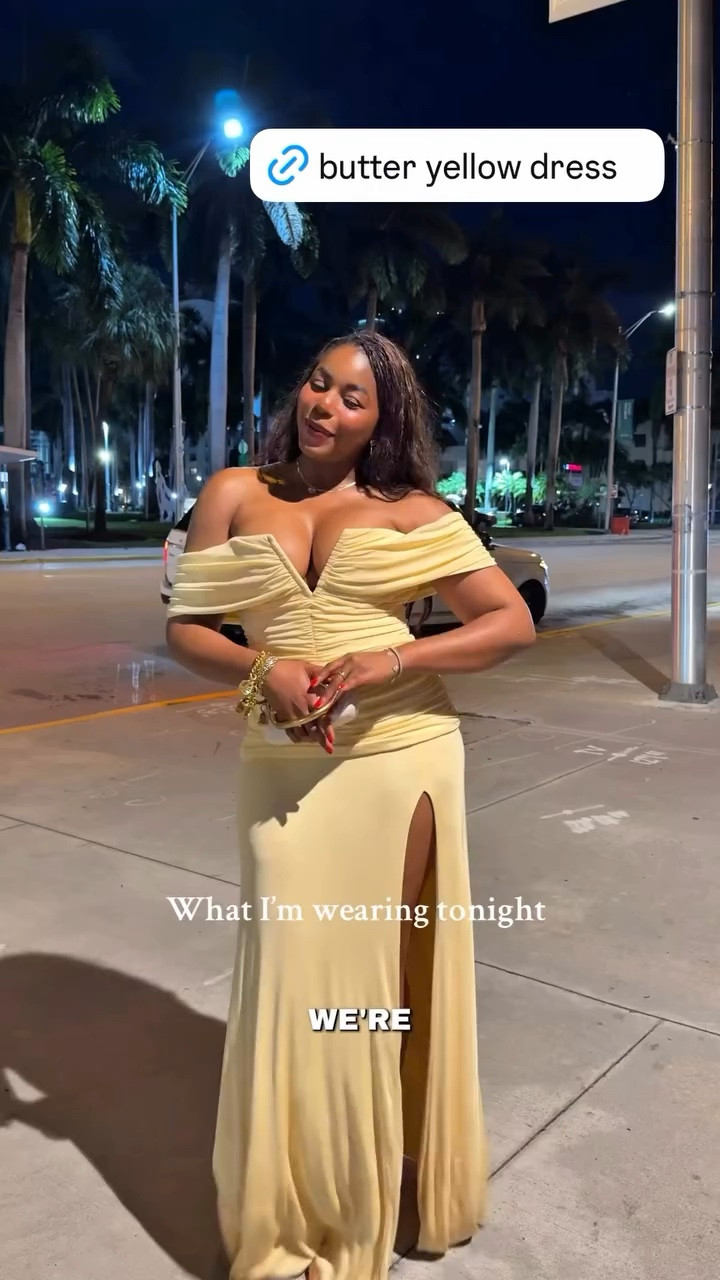 In Miami for Art Basel and I am wearing the most stunning gown from Rebecca Vallance! Love the butter yellow color and the ruching - such a perfect wedding guest dress option. Styled with a gold clutch and nude heels … 
For more links to christmas decor, red light mask, holiday party must-haves, triangle scarves, follow me on LTK! ✨


#LTKHoliday #LTKSeasonal #LTKWedding