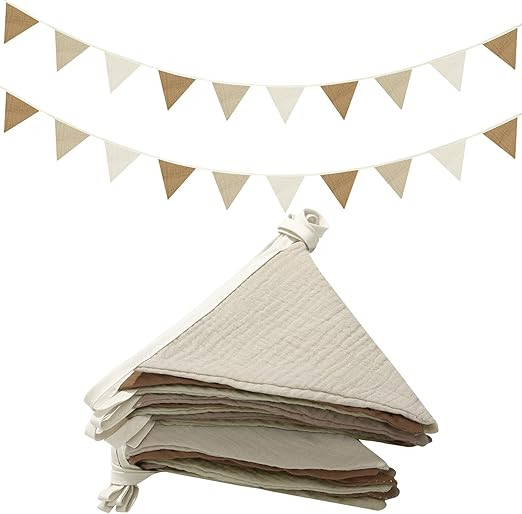 Oudain 15.5 ft Pennant Banner Flags, 2 Pcs Nursery Garland Triangle Bunting Flag Baby Banner for ... | Amazon (US)