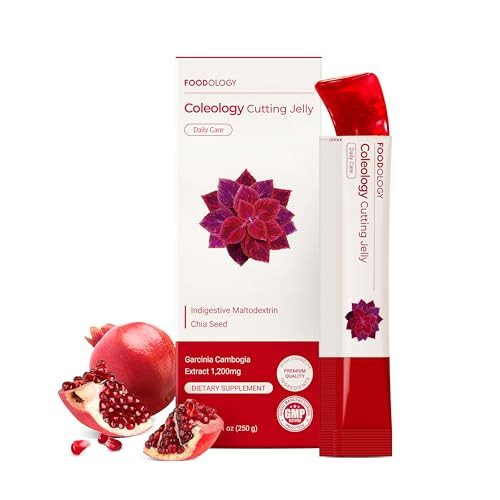 FOODOLOGY Coleology Cutting Stick Jelly (Pomegranate) – Dietary Fiber Supplement for Healthy Weight Management, Chia Seeds & Garcinia Cambogia, Korean Beauty with Collagen – 10 Sticks | Amazon (US)