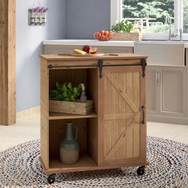 Aghan Multi-Purpose Wooden Rolling Kitchen Cart | Wayfair North America