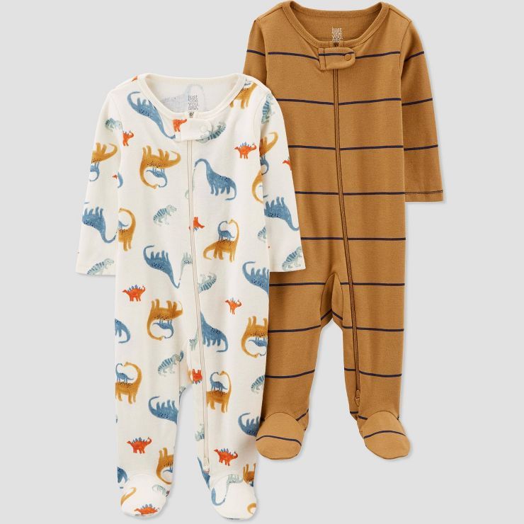 Carter's Just One You®️ Baby Boys' 2pk Multi Dino Pajama - White/Brown | Target