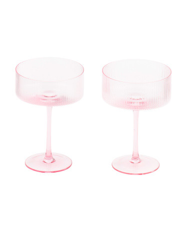 2pk Fluted Coupe Glasses | TJ Maxx
