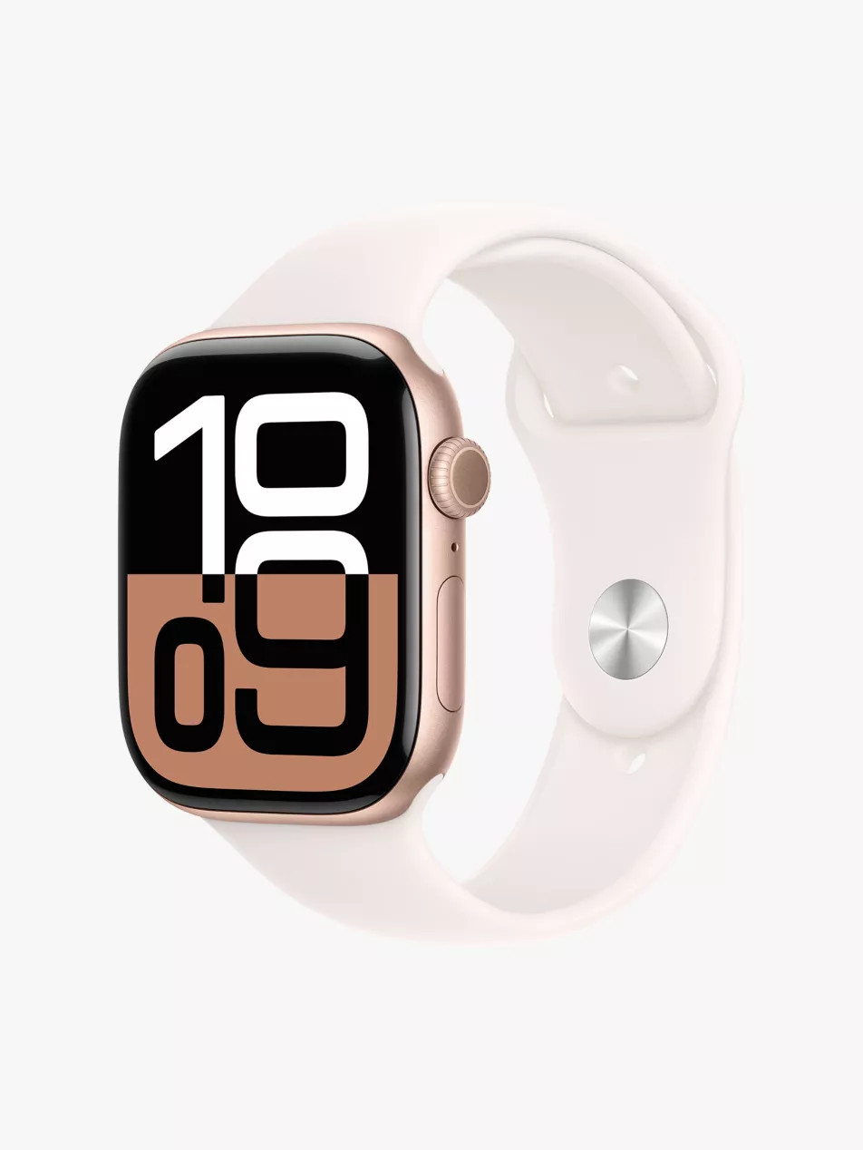 Apple Watch Series 10 GPS 46mm rose-gold aluminium sports band small/ medium | Selfridges