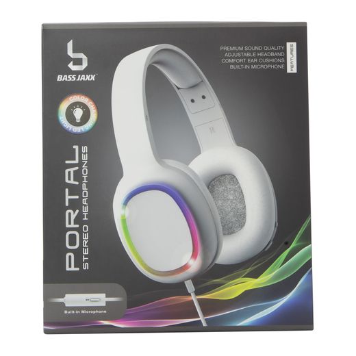 portal stereo color changing LED wired headphones | Five Below