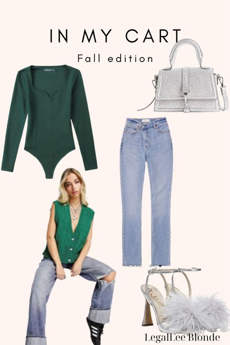 Fall favorites from abercrombie, H&M and more. - fashion trends - trendy outfit - casual outfit - Abercrombie denim - bodysuits - silver purse - silver heels

#LTKshoecrush #LTKSeasonal #LTKunder100