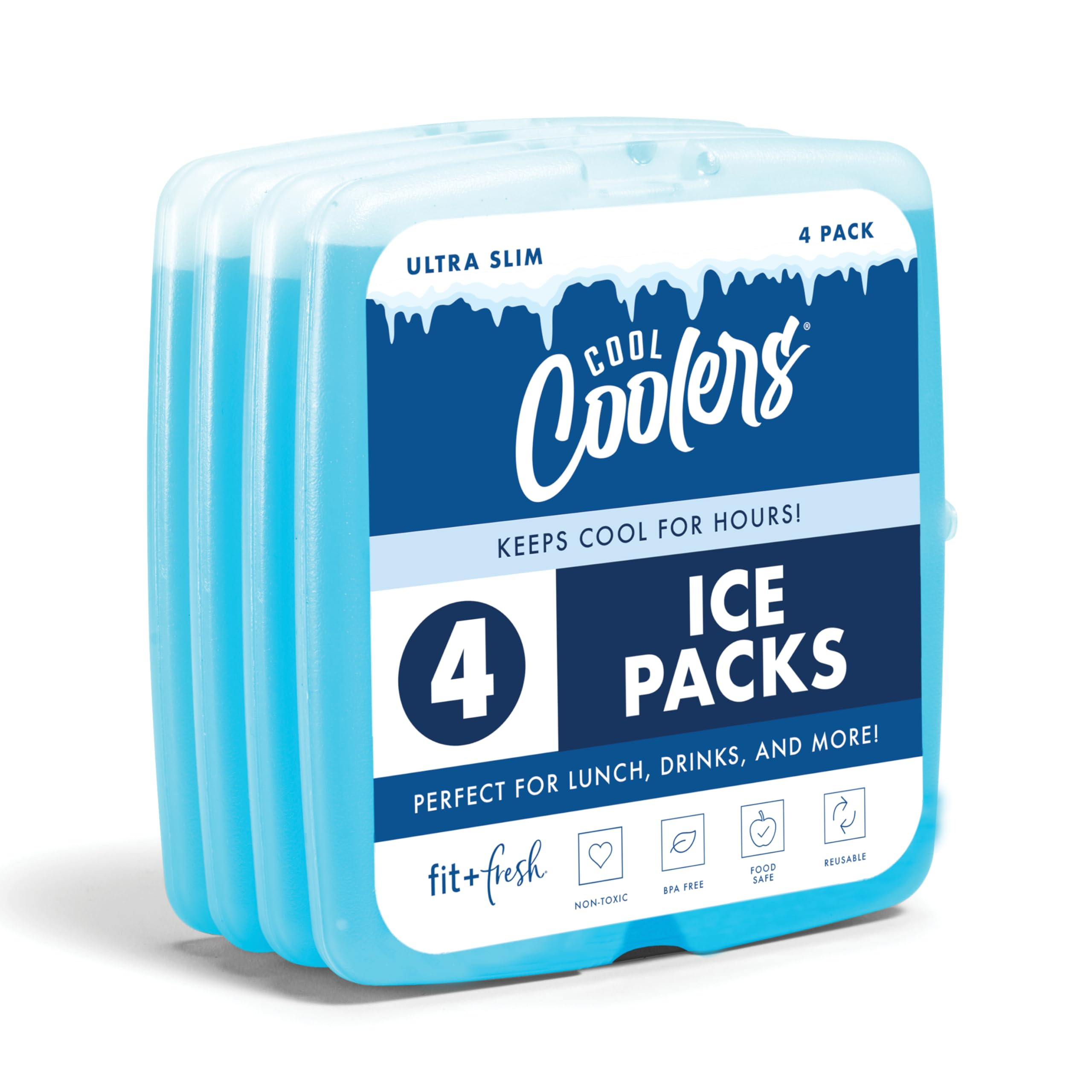 Cool Coolers by Fit & Fresh Slim Ice Packs, Quick Freeze Reusable Ice Packs for Lunch Boxes & Coo... | Amazon (US)